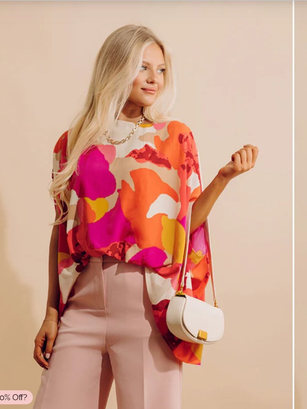 Tropical caftan top and shorts set